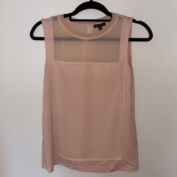 🌴 DYNAMITE Blush Pink tank-top with Mesh 🌴 - Picture 1 of 3